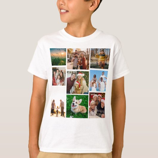 Custom Photo Collage Shirt, Custom 9 Photos T-Shirt (Vorderseite)