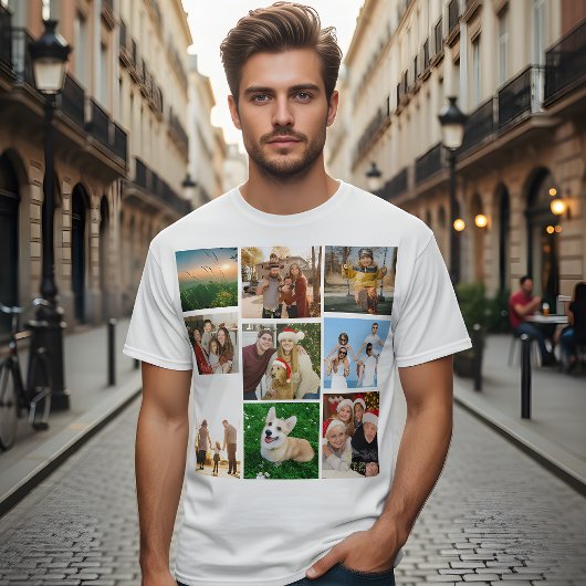 Custom Photo Collage Shirt, Custom 9 Photos   T-Shirt