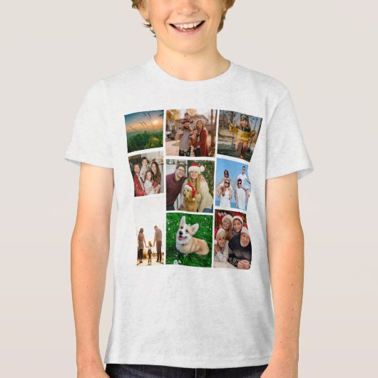 Custom Photo Collage Shirt, Custom 9 Photos   Tri-Blend Shirt (Vorderseite)