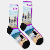 Custom Photo Collage Socks Personalized Text Socken (Rechts)