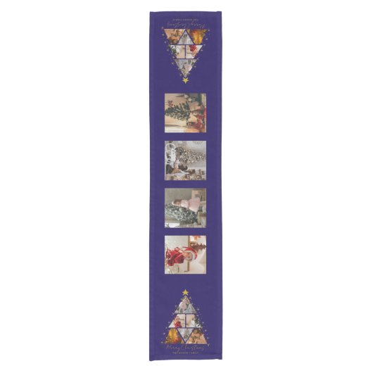 Custom Photo Collage Table Runner Kurzer Tischläufer (Vorderseite)