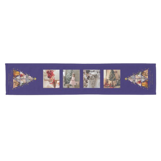 Custom Photo Collage Table Runner Kurzer Tischläufer (Horizontal)