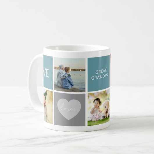 Custom Photo Collage with Sentimental Message Kaffeetasse (Vorderseite Links)