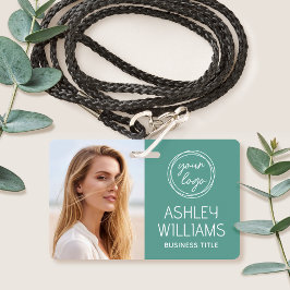 Custom Photo Company Logo Name Employee Green ID Ausweis