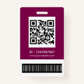 Custom Photo Corporate Employee Name Barcode Ausweis (Rückseite)