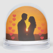 Custom photo Couple heart Snow Globe Schneekugeln (Vorderseite)
