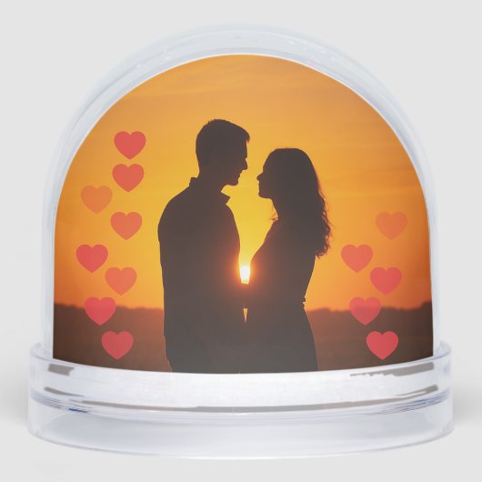 Custom photo Couple heart Snow Globe Schneekugeln (Vorderseite)