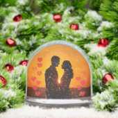 Custom photo Couple heart Snow Globe Schneekugeln (Weihnachten)