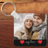 Custom Photo Couple Love Keychain Schlüsselanhänger (Vorderseite)