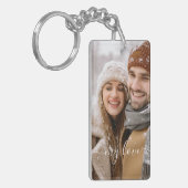 Custom Photo Couple My Love Keychain Schlüsselanhänger (Vorderseite links)