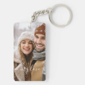 Custom Photo Couple My Love Keychain Schlüsselanhänger (Rückseite)
