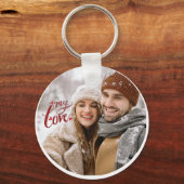 Custom Photo Couple My Love Keychain Schlüsselanhänger (Rückseite)