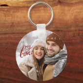 Custom Photo Couple My Love Keychain Schlüsselanhänger (Vorderseite)