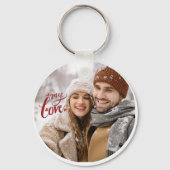 Custom Photo Couple My Love Keychain Schlüsselanhänger (Rückseite)