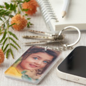 Custom Photo Cute Kids Design Your Own 2 Image  Schlüsselanhänger (Vorderseite rechts)