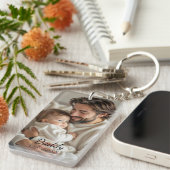 Custom Photo "DADDY'' Modern Schlüsselanhänger (Vorderseite rechts)