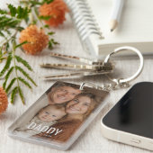 Custom Photo "DADDY'' Modern Schlüsselanhänger (Vorderseite rechts)