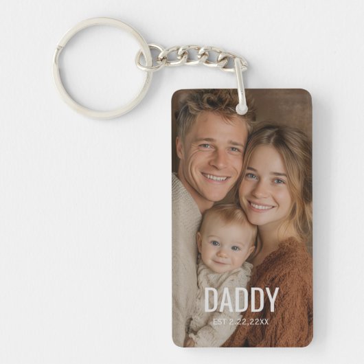 Custom Photo "DADDY'' Modern Schlüsselanhänger (Vorderseite)