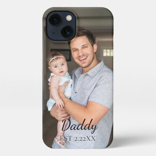 Custom Photo "DADDY'' new father iPhone Hülle (Rückseite)