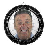 Custom Photo Dartboard & Text - BLACK Surround Dartscheibe (vorne)
