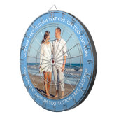 Custom Photo Dartboard & Text - NAVY BLUE Surround Dartscheibe (Vorderseite rechts)