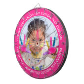 Custom Photo Dartboard & Text - PINK Surround Dartscheibe (Vorderseite rechts)