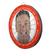 Custom Photo Dartboard & Text - RED Surround Dartscheibe (Vorderseite rechts)