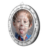Custom Photo Dartboard & Text - WHITE Surround Dartscheibe (Vorderseite rechts)