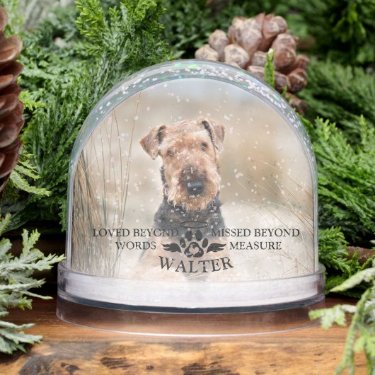 Custom Photo Dog Memorial Loved Beyond Words Schneekugeln