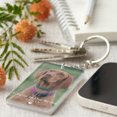 Custom Photo Dog Memorial Pet Loss Keepsake Schlüsselanhänger (Vorderseite rechts)
