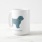 Custom Photo Doodle Mom Personalized Name Teal Kaffeetasse (Vorderseite Links)