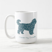 Custom Photo Doodle Mom Personalized Name Teal Kaffeetasse (Links)