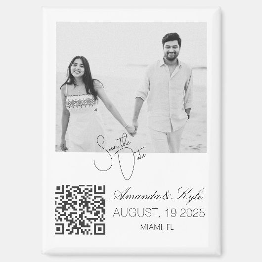 Custom Photo editable Wedding Save the Date magnet (Vorderseite)