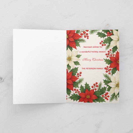Custom Photo Elegant Timeless Christmas Karte (Innenseite)