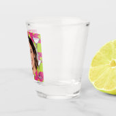 Custom Photo Face & Cocktail Personalized Pink Schnapsglas (Rechts)