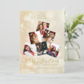 Custom Photo Family Christmas Tree Happy New Year (Stehend Vorderseite)