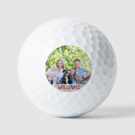 Custom Photo Family Collage Simple Elegant Picture Golfball