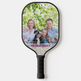 Custom Photo Family Collage Simple Elegant Picture Pickleball Schläger