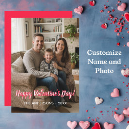  Custom Photo & Family Name. Valentines Feiertagskarte