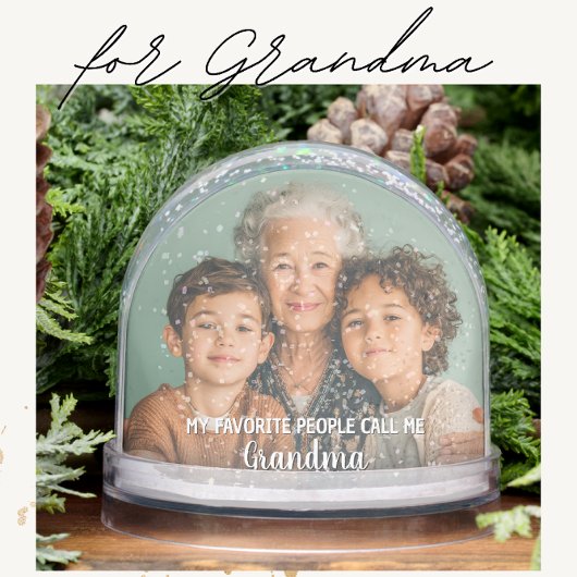 Custom Photo Favorite People Call Me Grandma Schneekugeln