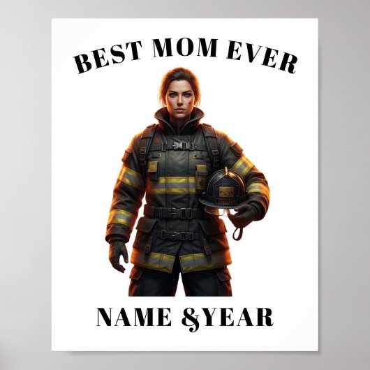 Custom Photo Firefighting Gear Art Poster (Vorne)