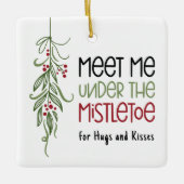 Custom Photo First Christmas Together Mistletoe Keramikornament (Vorderseite)