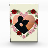 Custom Photo Floral Rose Heart Acrylic Bloc Fotoblock (Vorderseite)