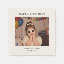 Custom Photo for Birthday Party Ecru