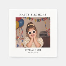 Custom Photo for Birthday Party Napkins