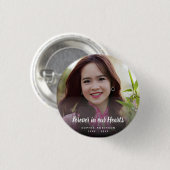 Custom Photo Forever In Our Hearts Funeral Button (Vorne & Hinten)