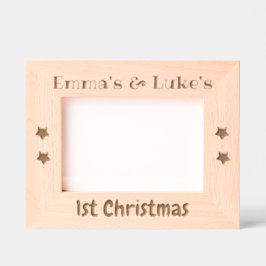 Custom Photo Frame, Twins 1st Christmas, 7 x 5" Geätzte Rahmen