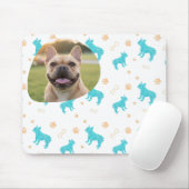 Custom Photo French Bulldog Mouse Pad  Pastel Blue Mousepad (Mit Mouse)