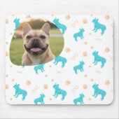 Custom Photo French Bulldog Mouse Pad  Pastel Blue Mousepad (Vorne)