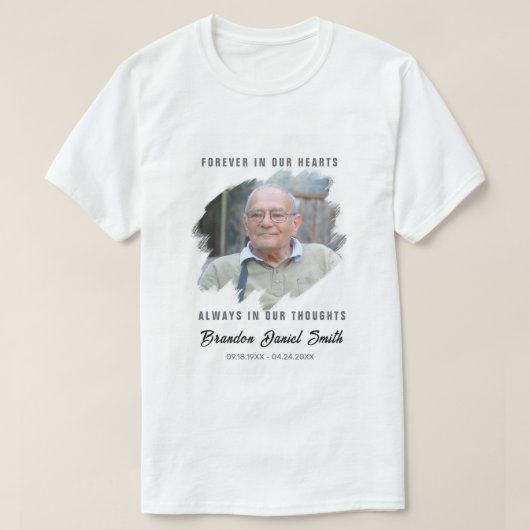Custom Photo Funeral Shirt Name Dates Loved (Design vorne)